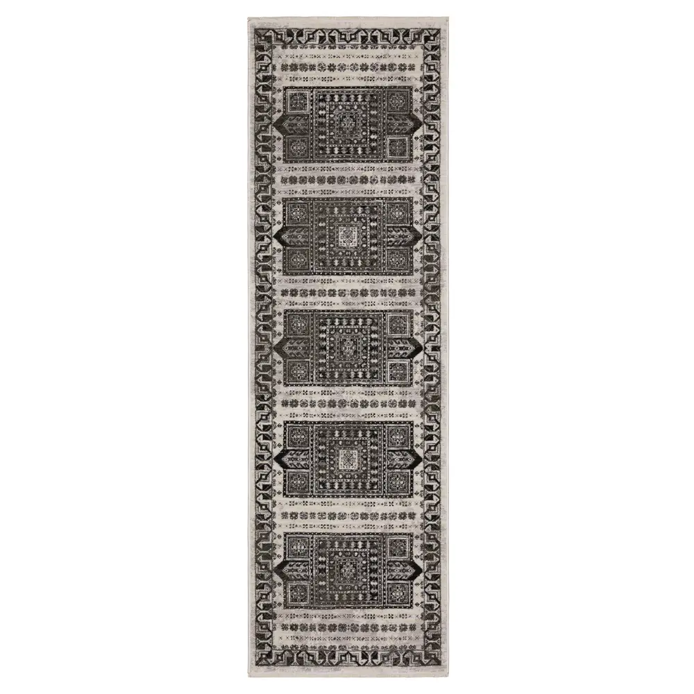 Chamberlain CH01G Ivory/ Charcoal Indoor Area Rug - 2'3