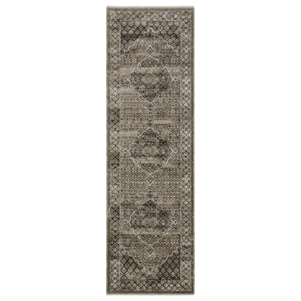 Chamberlain CH02D Grey/ Beige Indoor Area Rug - 2'3