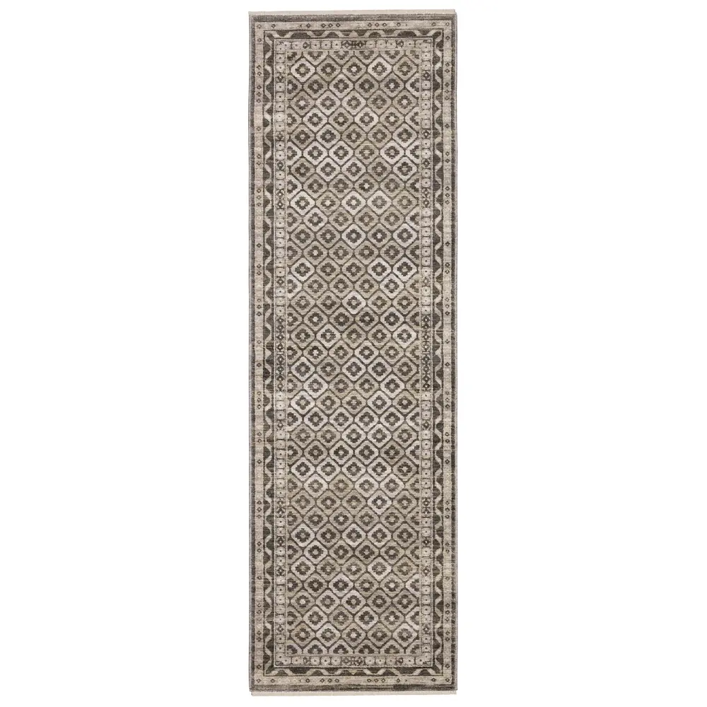 Chamberlain CH03B Grey/ Beige Indoor Area Rug - 2'3