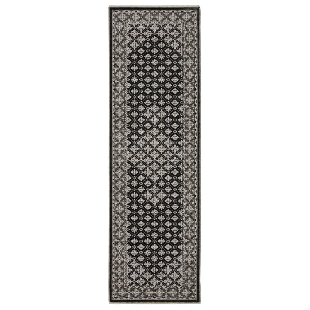 Chamberlain CH04A Black/ Grey Indoor Area Rug - 2'3