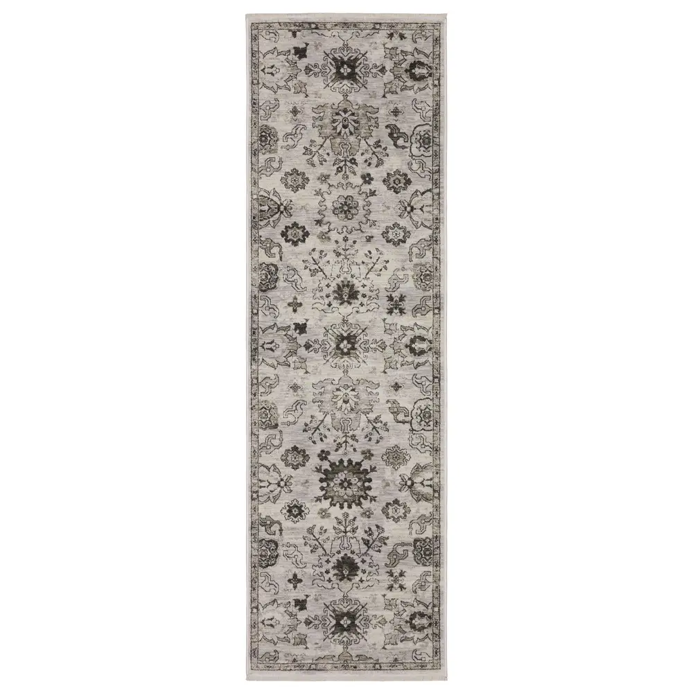 Chamberlain CH06B Ivory/ Grey Indoor Area Rug - 2'3