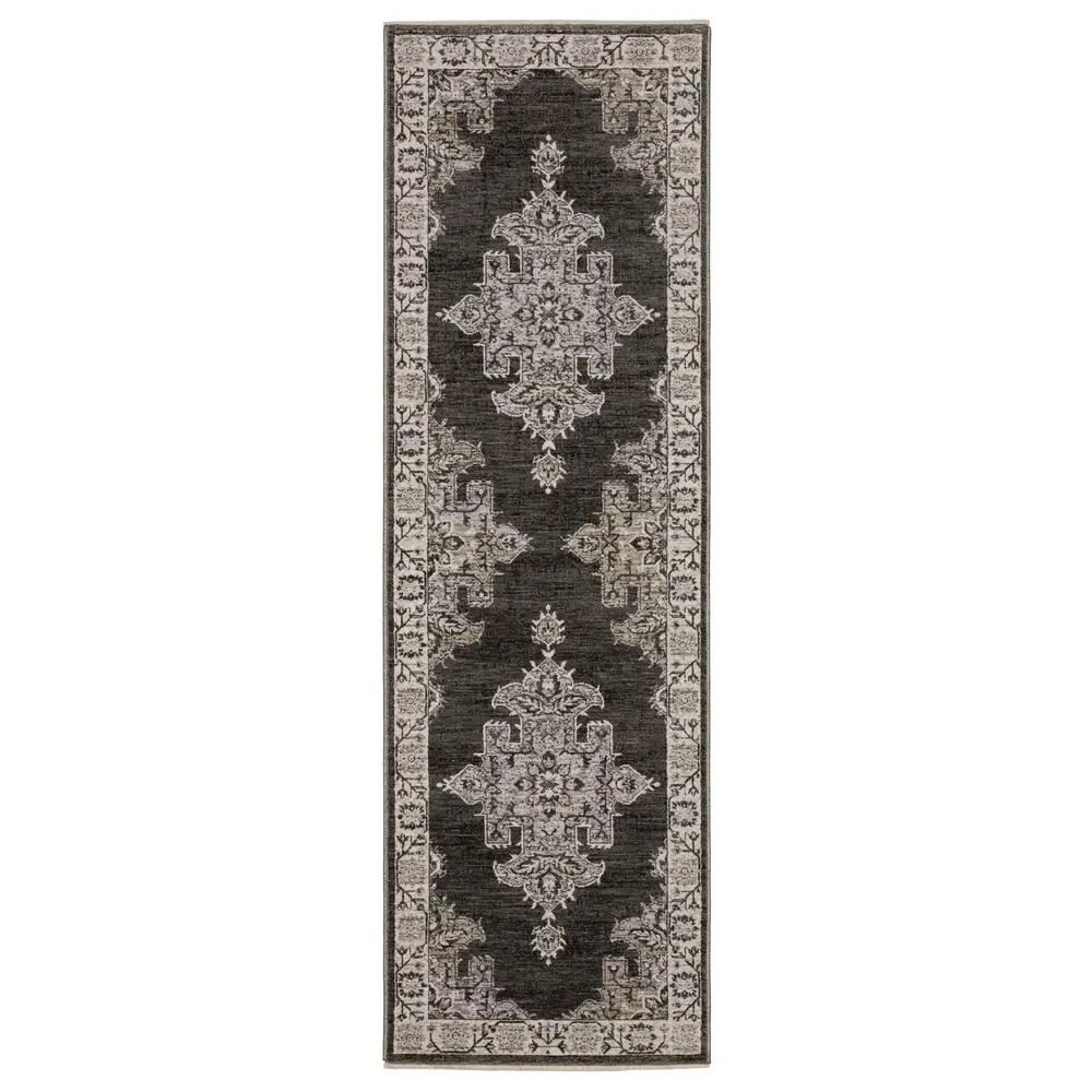 Chamberlain CH08B Grey/ Beige Indoor Area Rug - 2'3