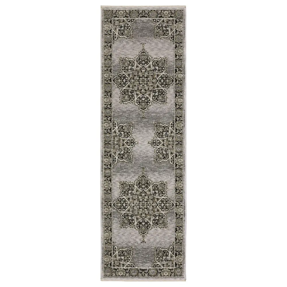 Chamberlain CH11L Grey/ Black Indoor Area Rug - 2'3
