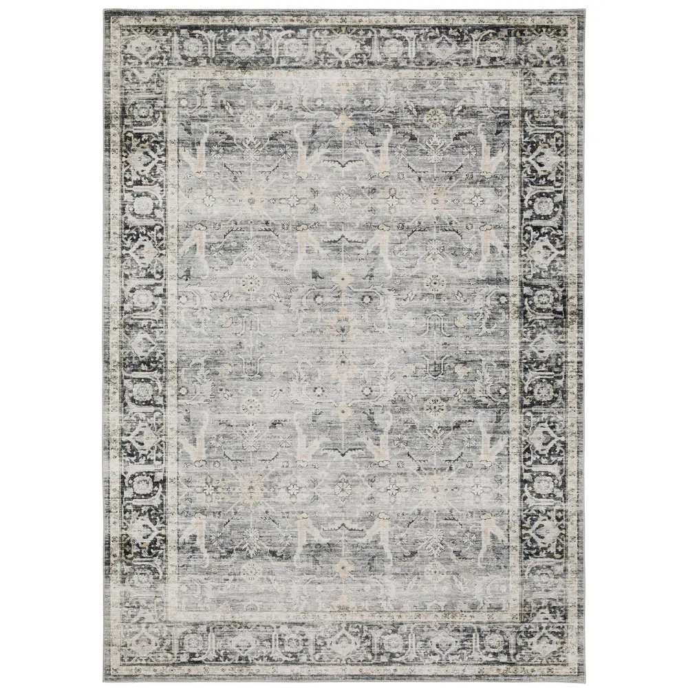 Charleston CHA07 Charcoal/ Grey Indoor Area Rug - 5' x 7'