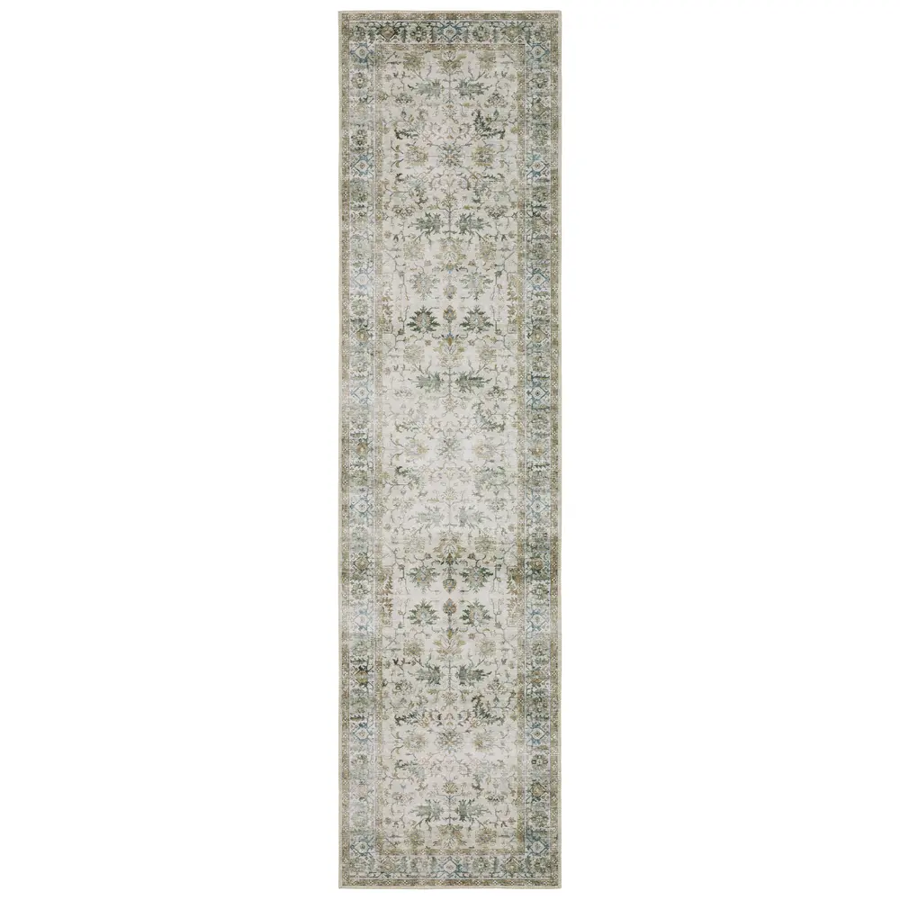 Charleston CHA10 Gray/ Multi Indoor Area Rug - 2' x 8'