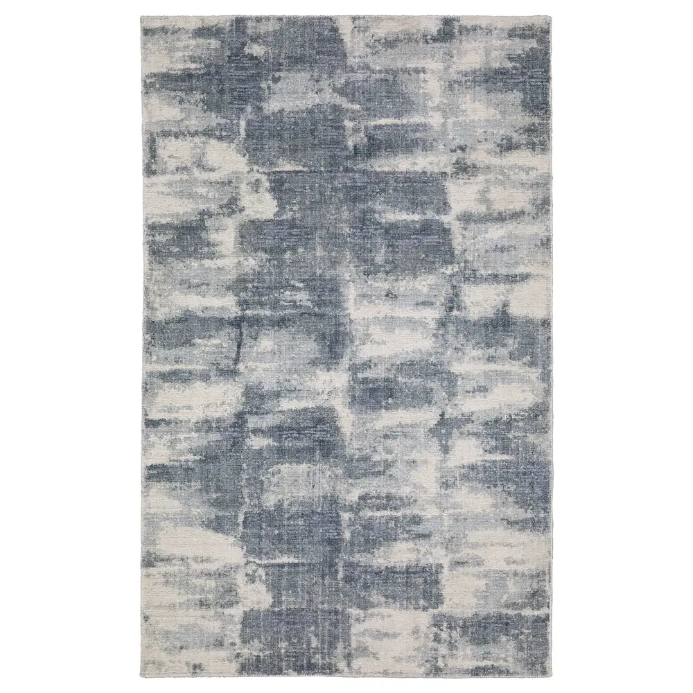 Clarke CLA07 Blue/ Ivory Indoor Area Rug - 6' x 9'