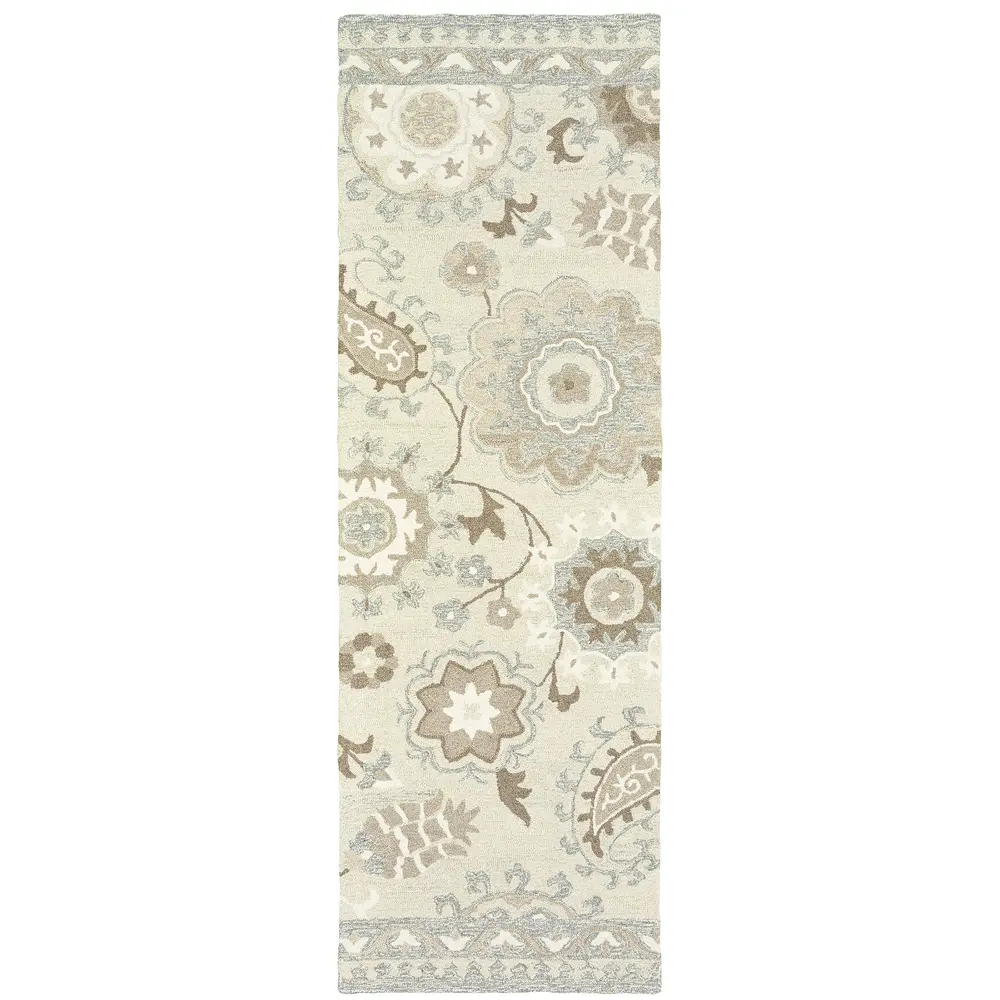 Craft 93005 Ivory/ Grey Indoor Area Rug - 2'6