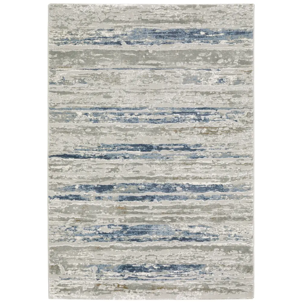 Easton 012E3 Grey/ Blue Indoor Area Rug - 6'7
