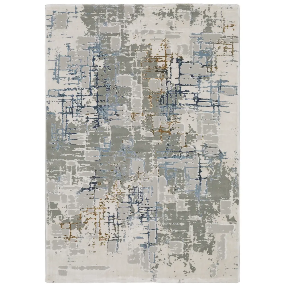 Easton 8111X Grey/ Blue Indoor Area Rug - 3'3