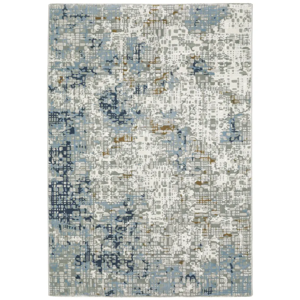 Easton 011E3 Blue/ Ivory Indoor Area Rug - 6'7