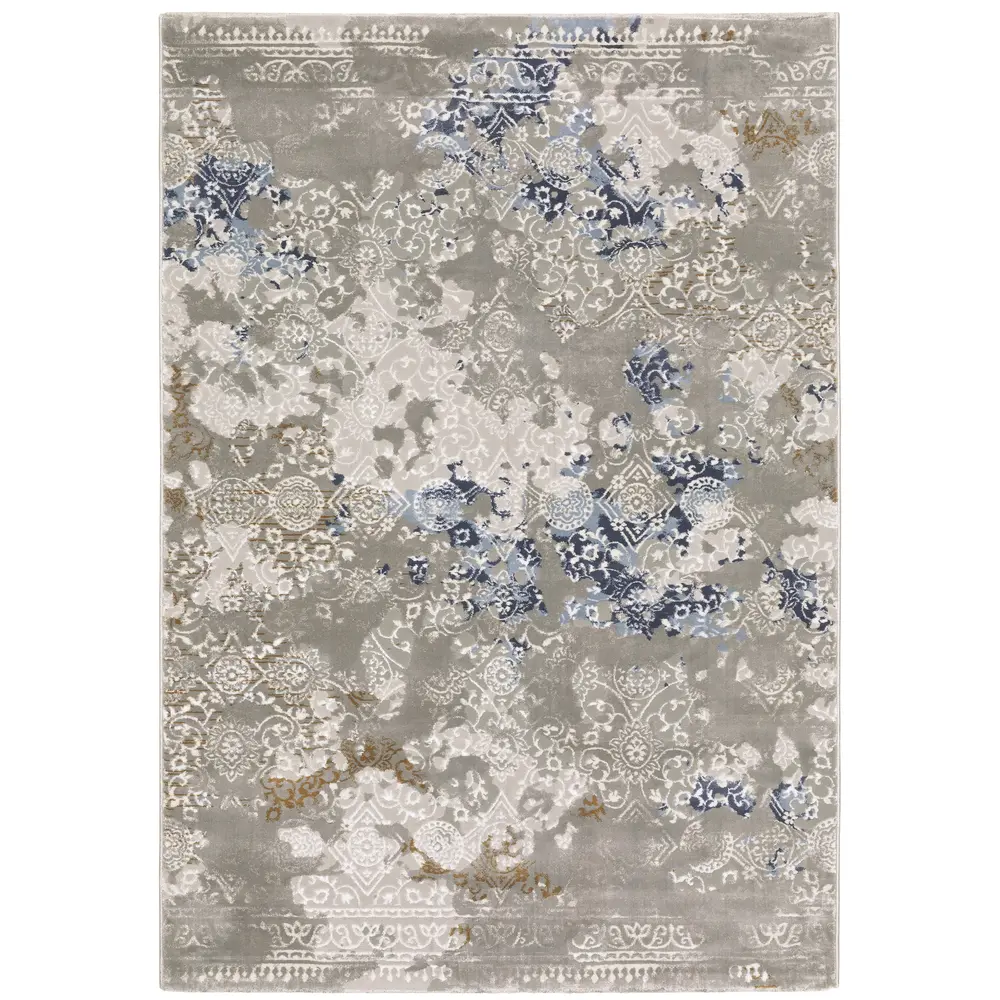 Easton 7111F Grey/ Blue Indoor Area Rug - 7'10