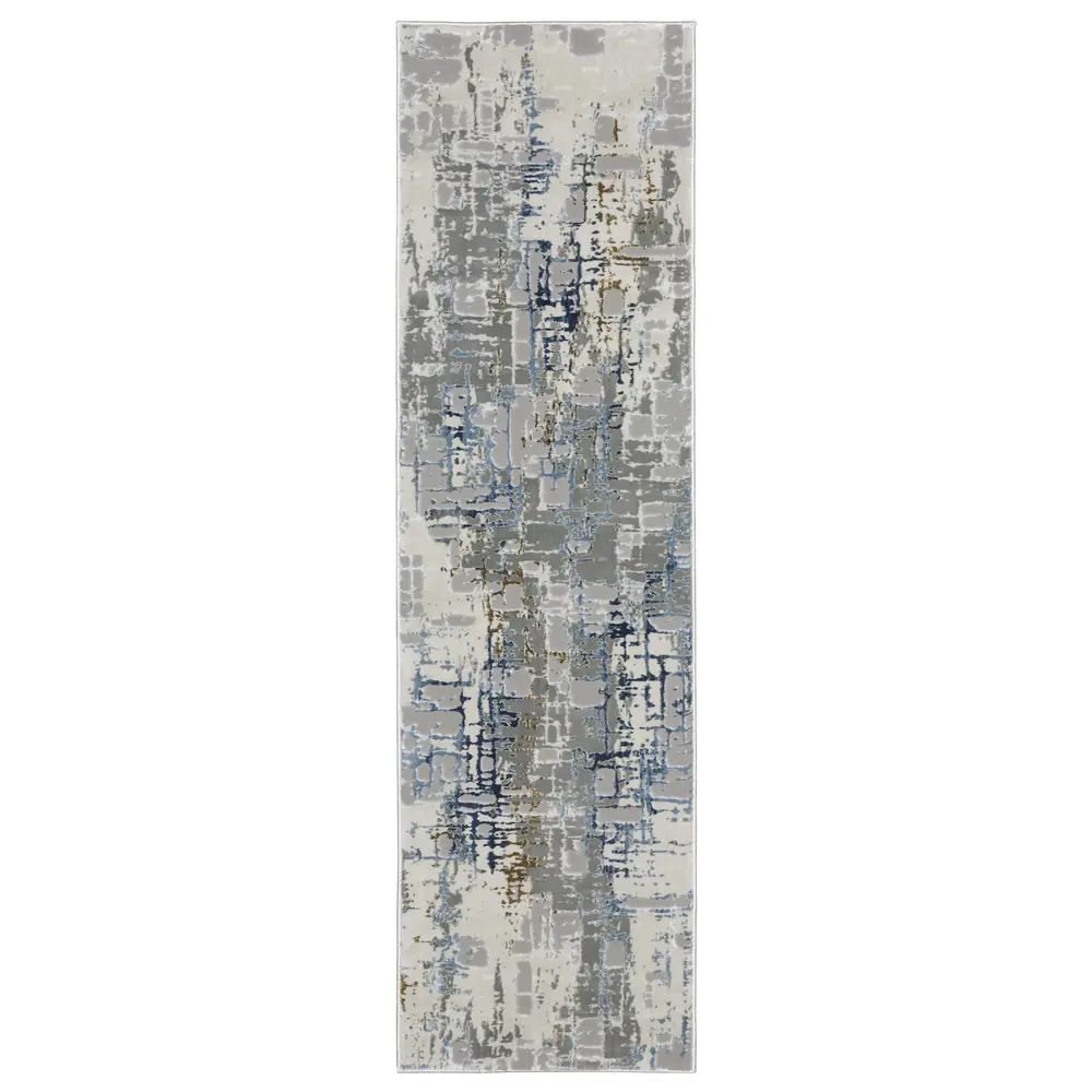 Easton 8111X Grey/ Blue Indoor Area Rug - 2'3