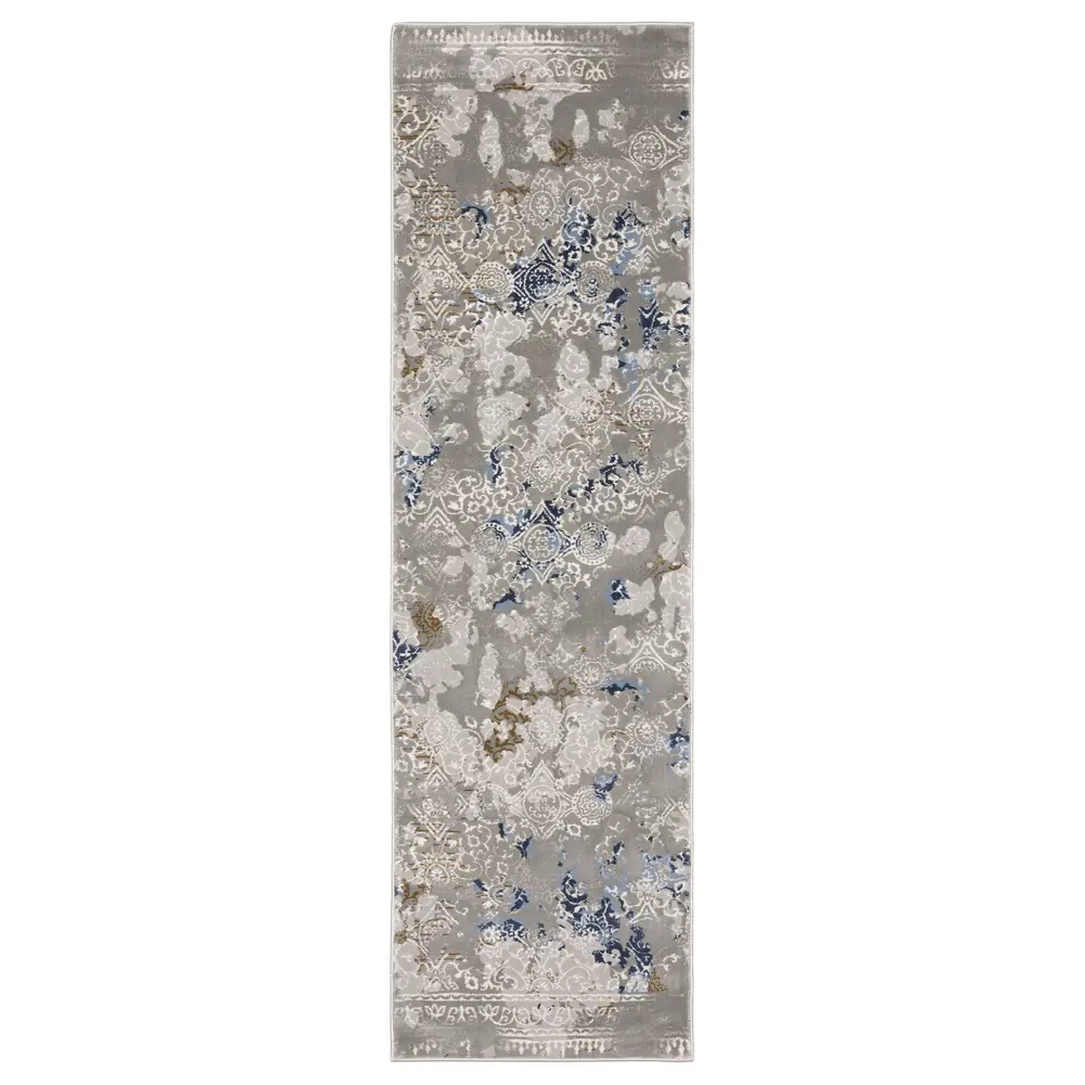Easton 7111F Grey/ Blue Indoor Area Rug - 2'3