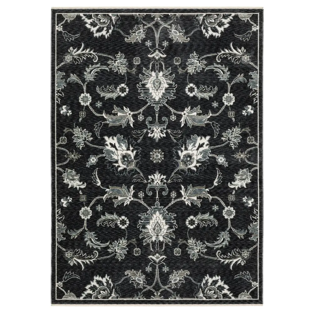 Echo ECH05 Blue/ Ivory Indoor Area Rug - 5'3