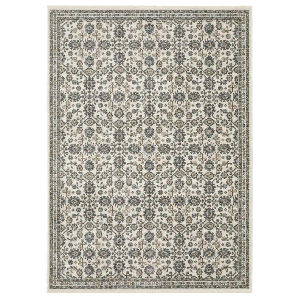 Echo ECH06 Ivory/ Blue Indoor Area Rug - 9'10