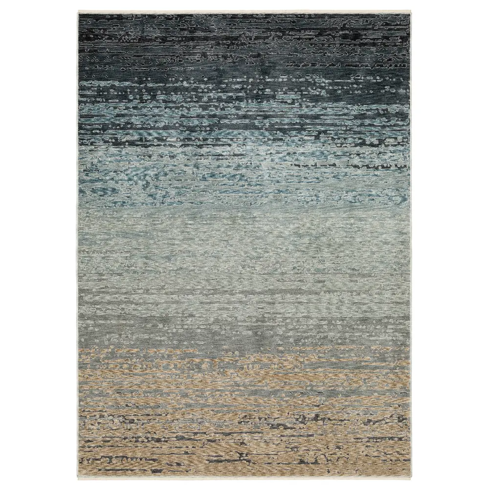 Echo ECH09 Blue/ Beige Indoor Area Rug - 5'3