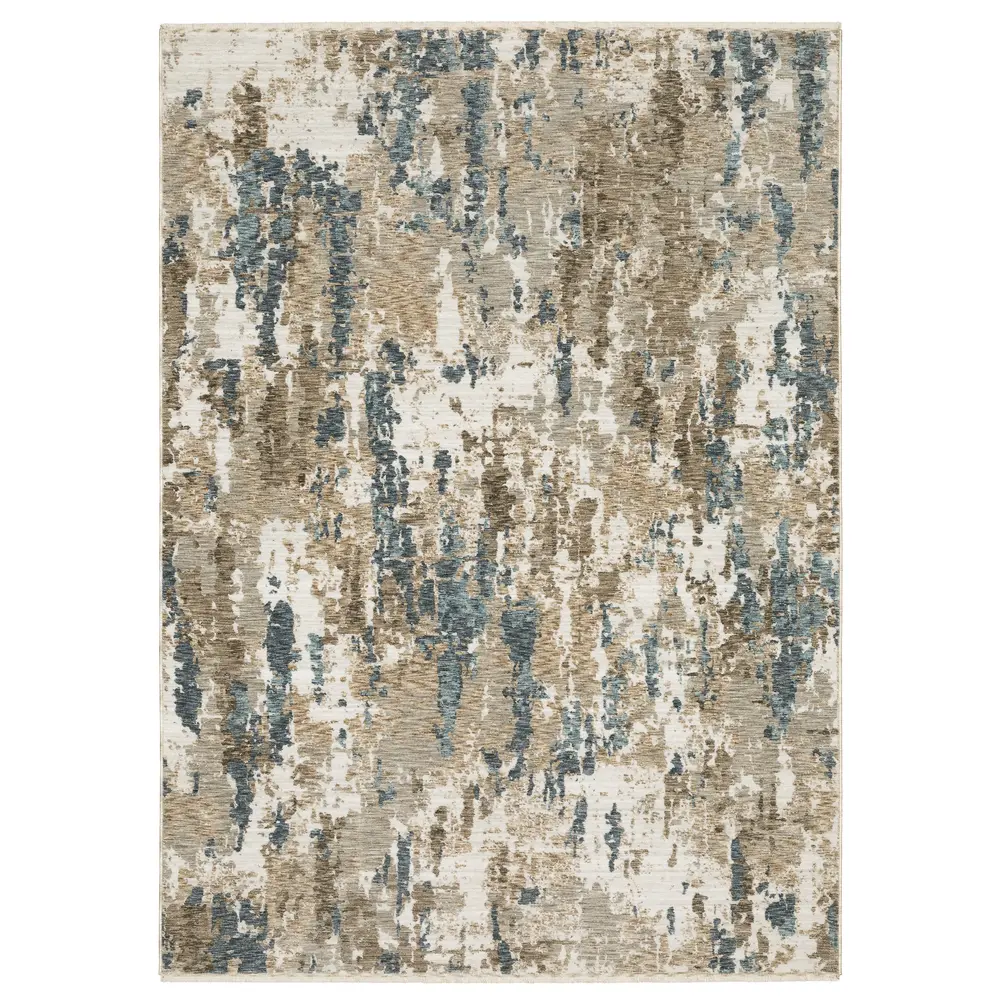 Echo ECH11 Beige/ Teal Indoor Area Rug - 9'10
