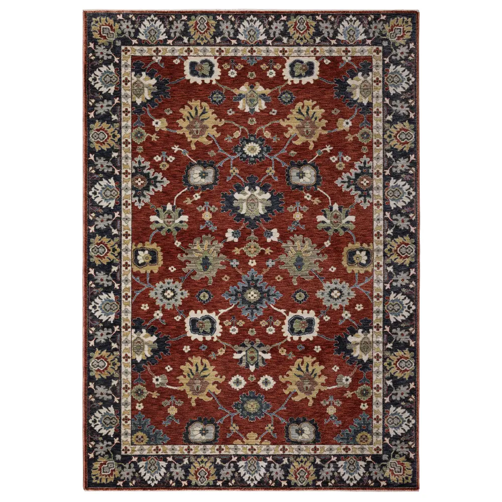 Eliana ELI12 Rust Red/ Blue Indoor Area Rug - 2'3