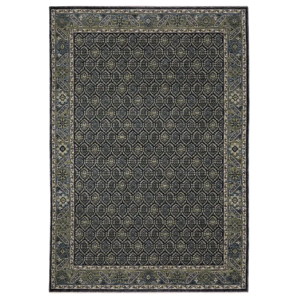 Eliana ELI01 Blue/ Green Indoor Area Rug - 3'3