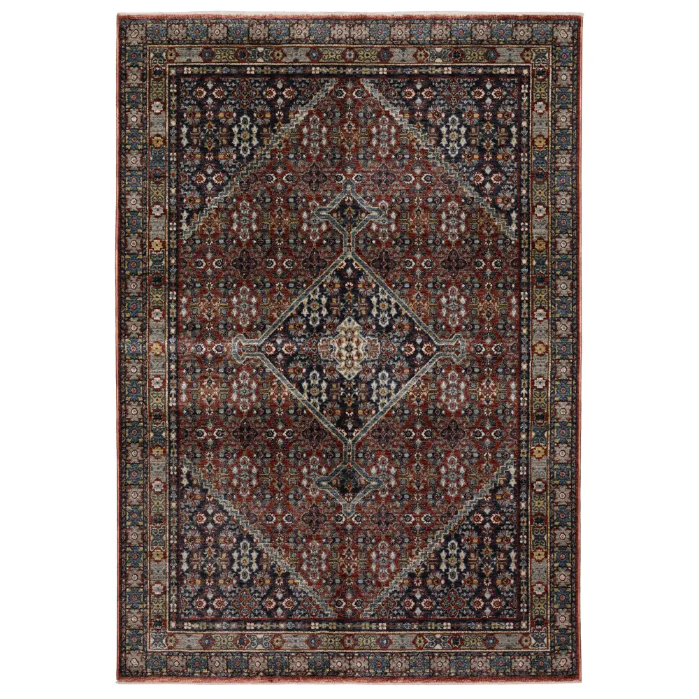 Eliana ELI06 Red/ Multi Indoor Area Rug - 5'3