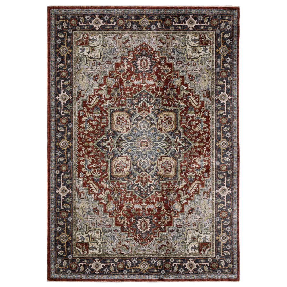 Eliana ELI11 Red/ Blue Indoor Area Rug - 7'10