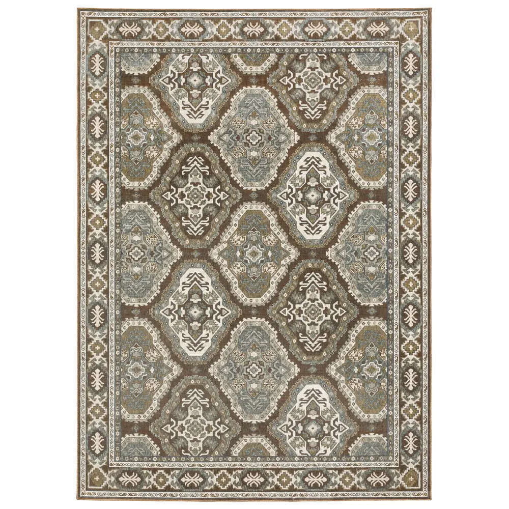 Ellington ELL03 Ivory/ Blue Indoor Area Rug - 7'10