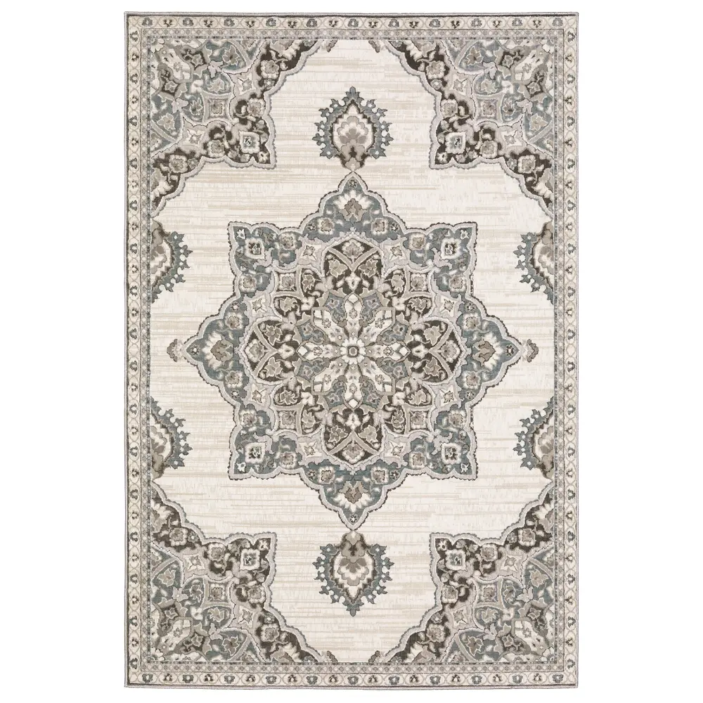 Ellington ELL01 Grey/ Blue Indoor Area Rug - 6'7