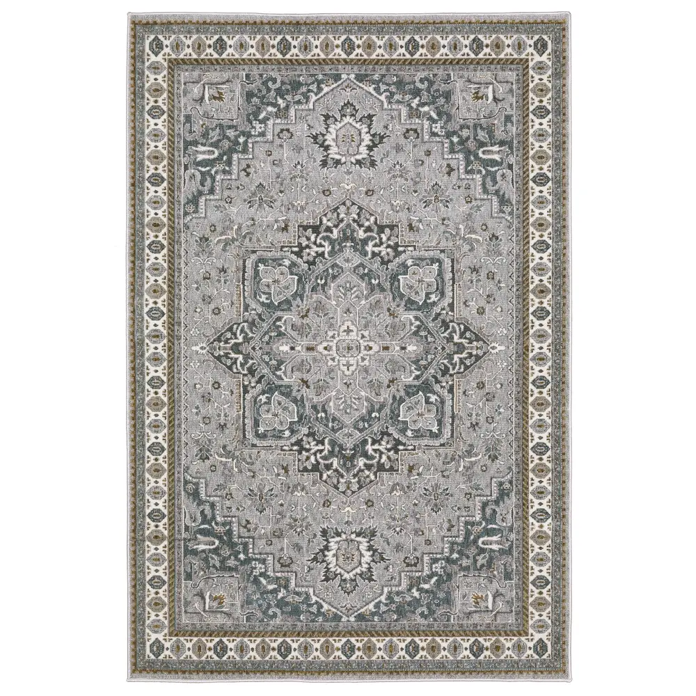 Ellington ELL02 Brown/ Blue Indoor Area Rug - 6'7
