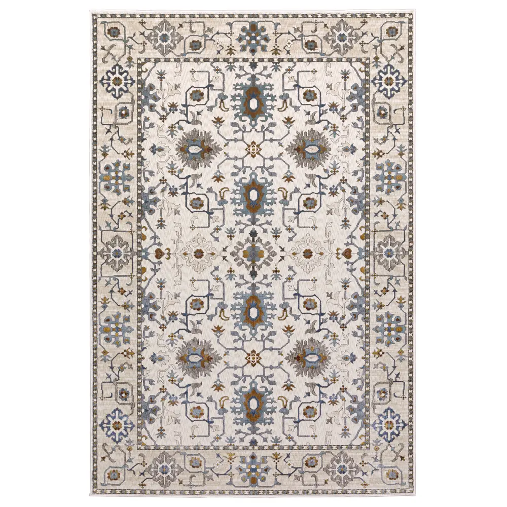 Ellington ELL10 Ivory/ Multi Indoor Area Rug - 3'10