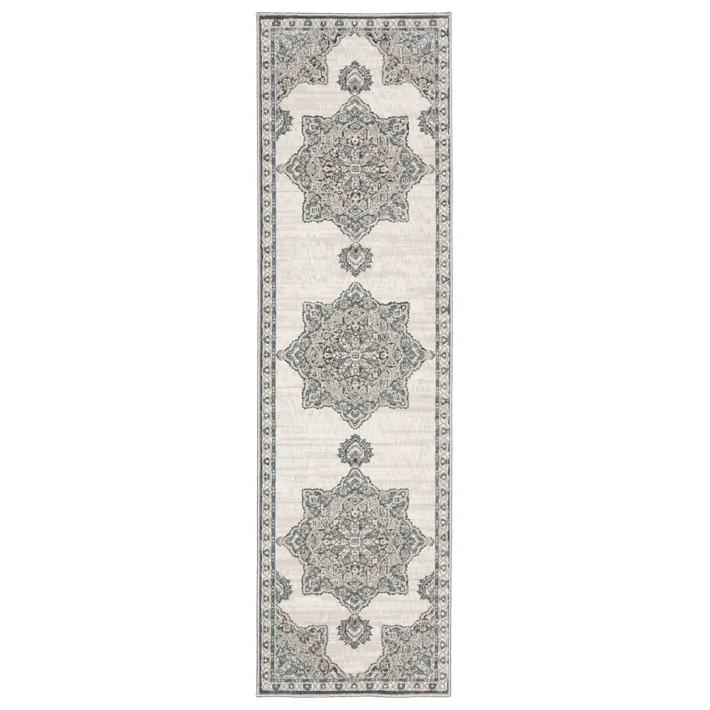Ellington ELL01 Grey/ Blue Indoor Area Rug - 2'3