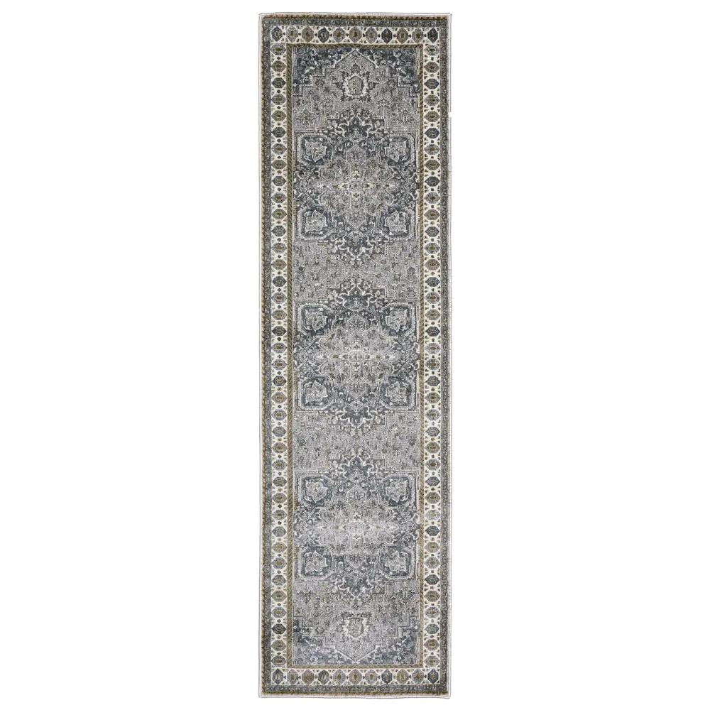 Ellington ELL02 Brown/ Blue Indoor Area Rug - 2'3