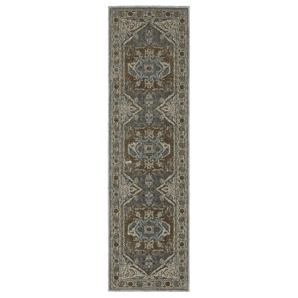 Ellington ELL05 Blue/ Multi Indoor Area Rug - 2'3