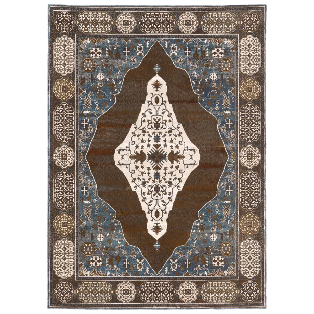 Ellington ELL06 Grey/ Blue Indoor Area Rug - 7'10