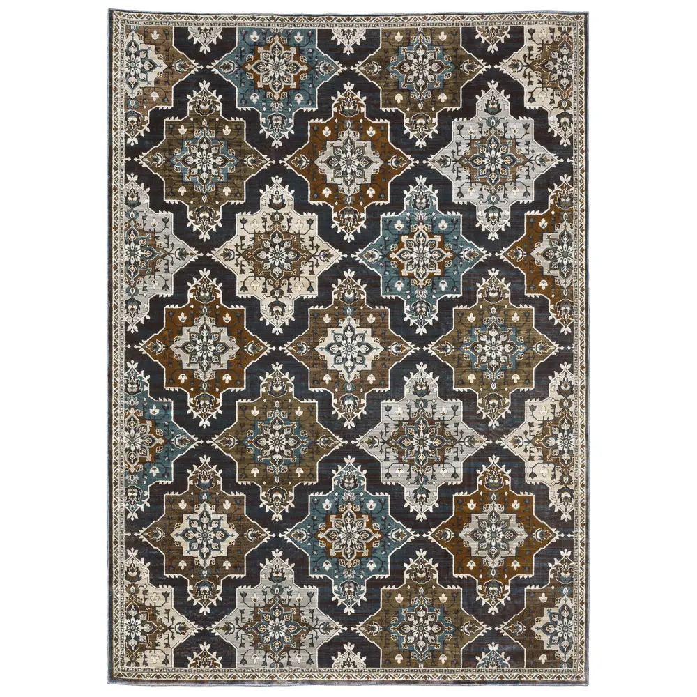 Ellington ELL07 Grey/ Blue Indoor Area Rug - 7'10