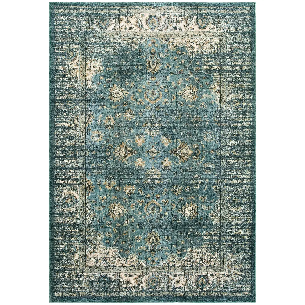 Empire 114L4 Blue/ Ivory Indoor Area Rug - 9'10