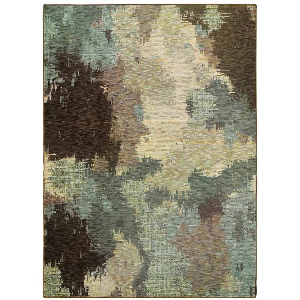 Evolution 8011B Blue/ Brown Indoor Area Rug - 10' x 13'2