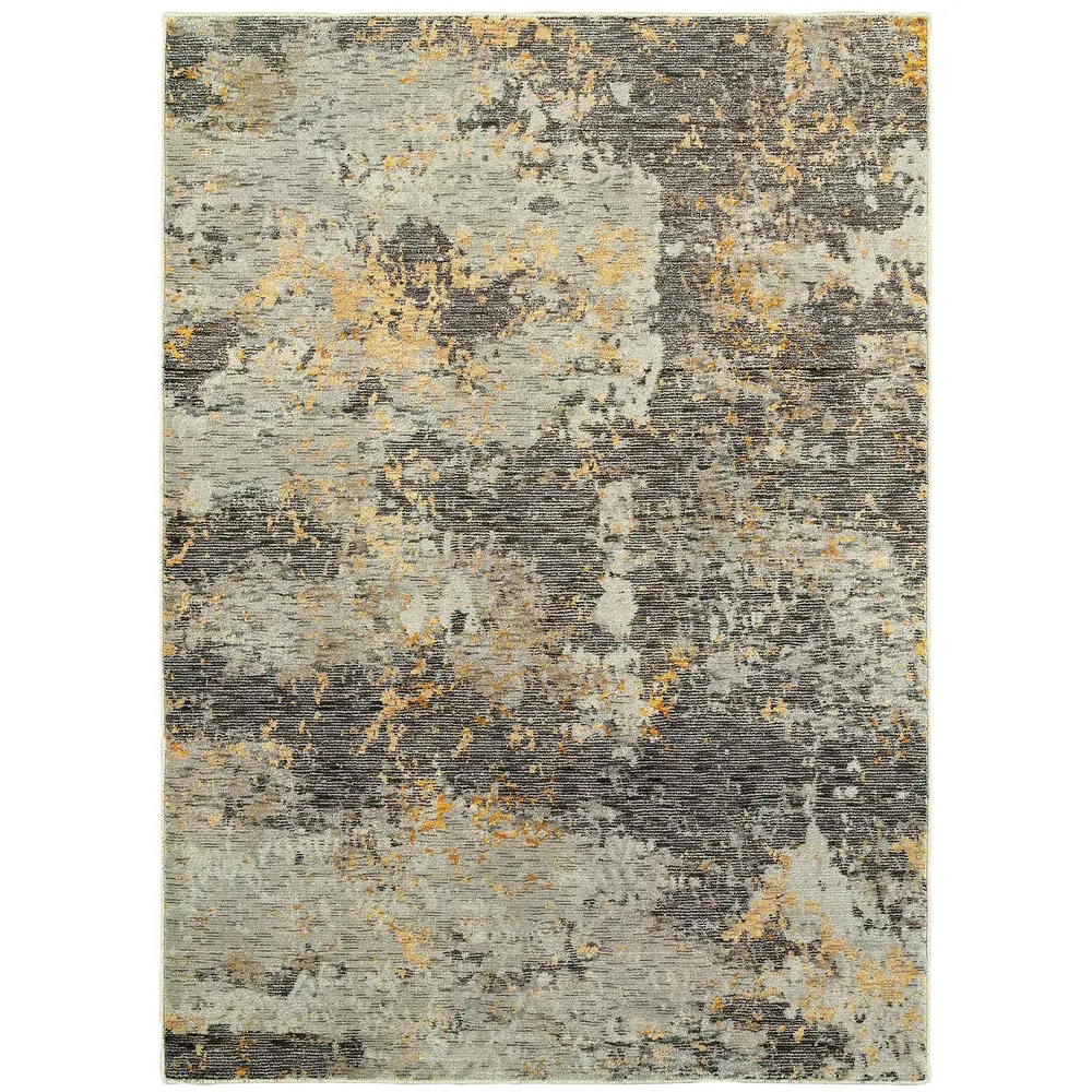 Evolution 8025B Grey/ Gold Indoor Area Rug - 7'10
