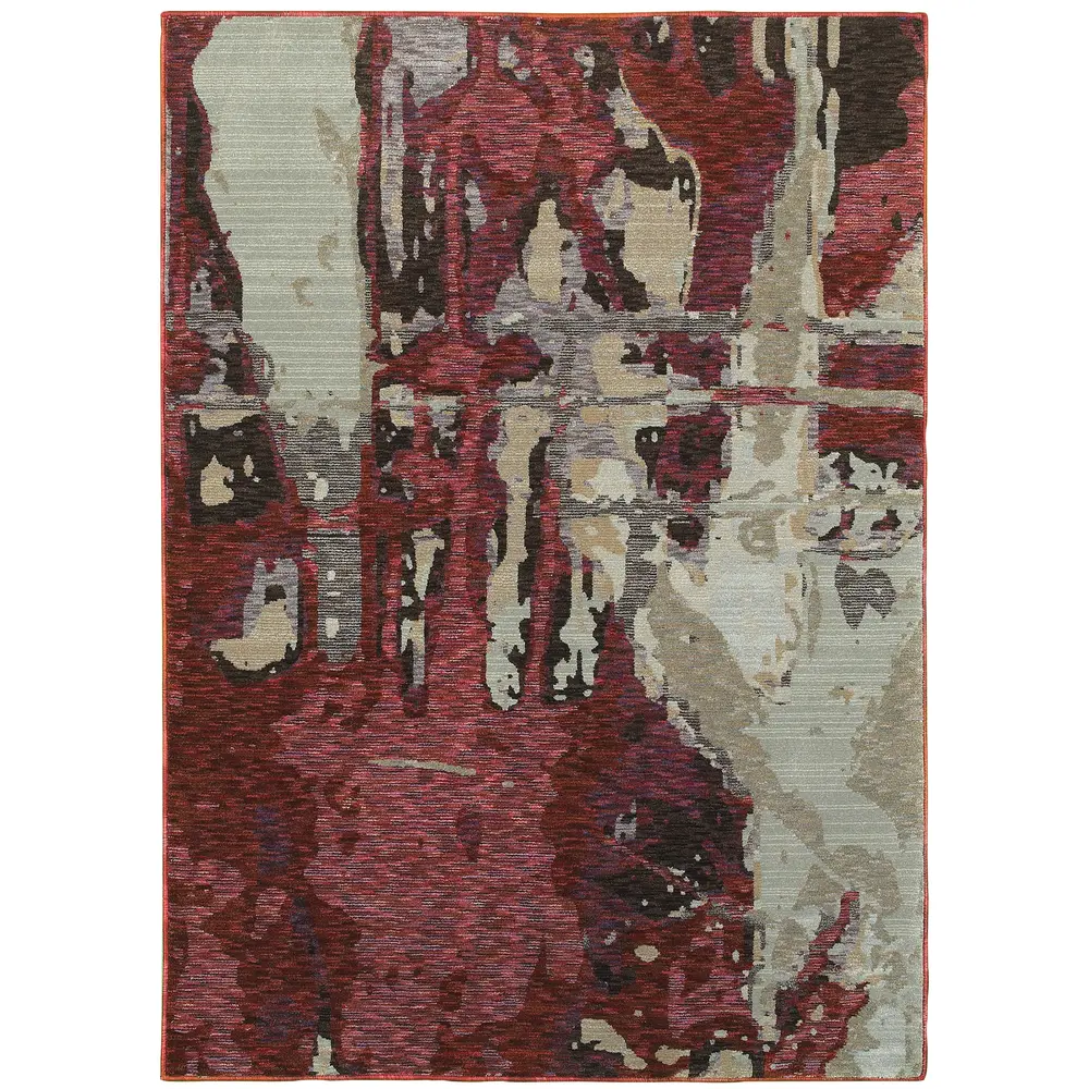 Evolution 8028B Red/ Beige Indoor Area Rug - 1'10