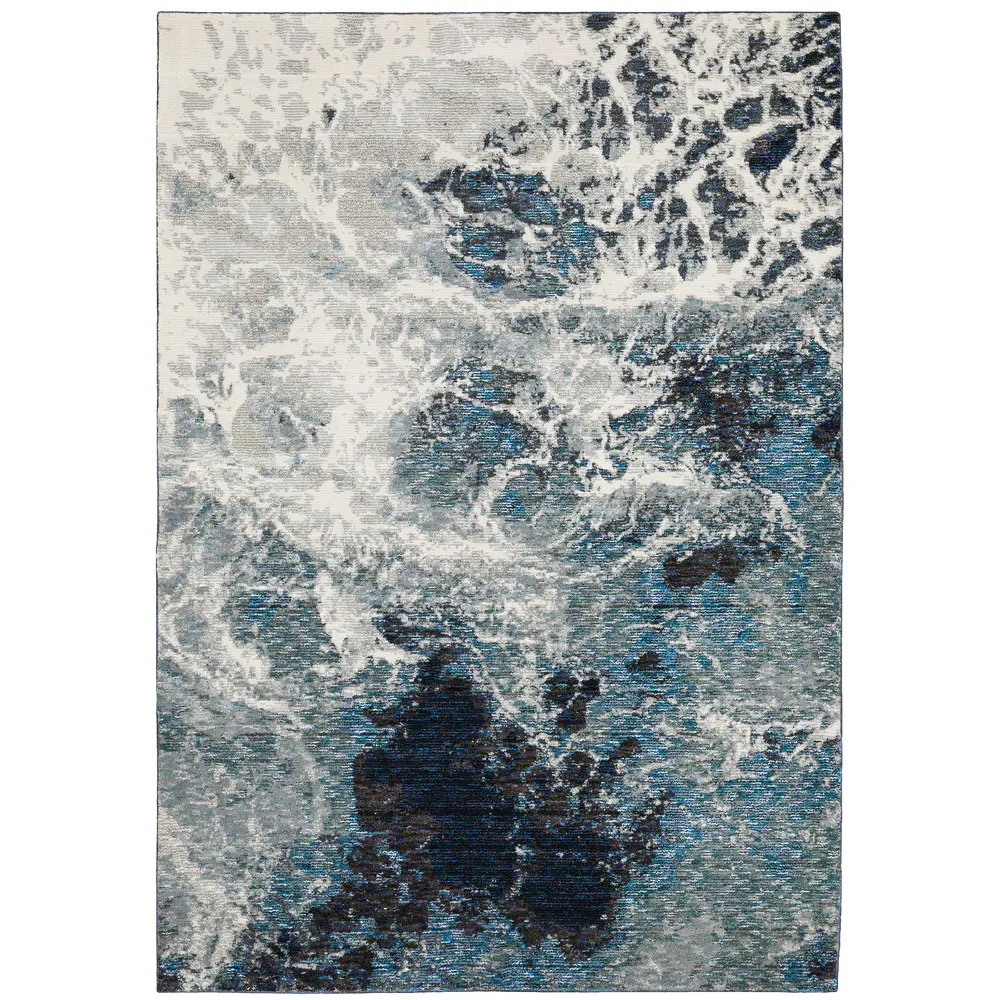 Evolution 0962A Blue/ Ivory Indoor Area Rug - 7'10