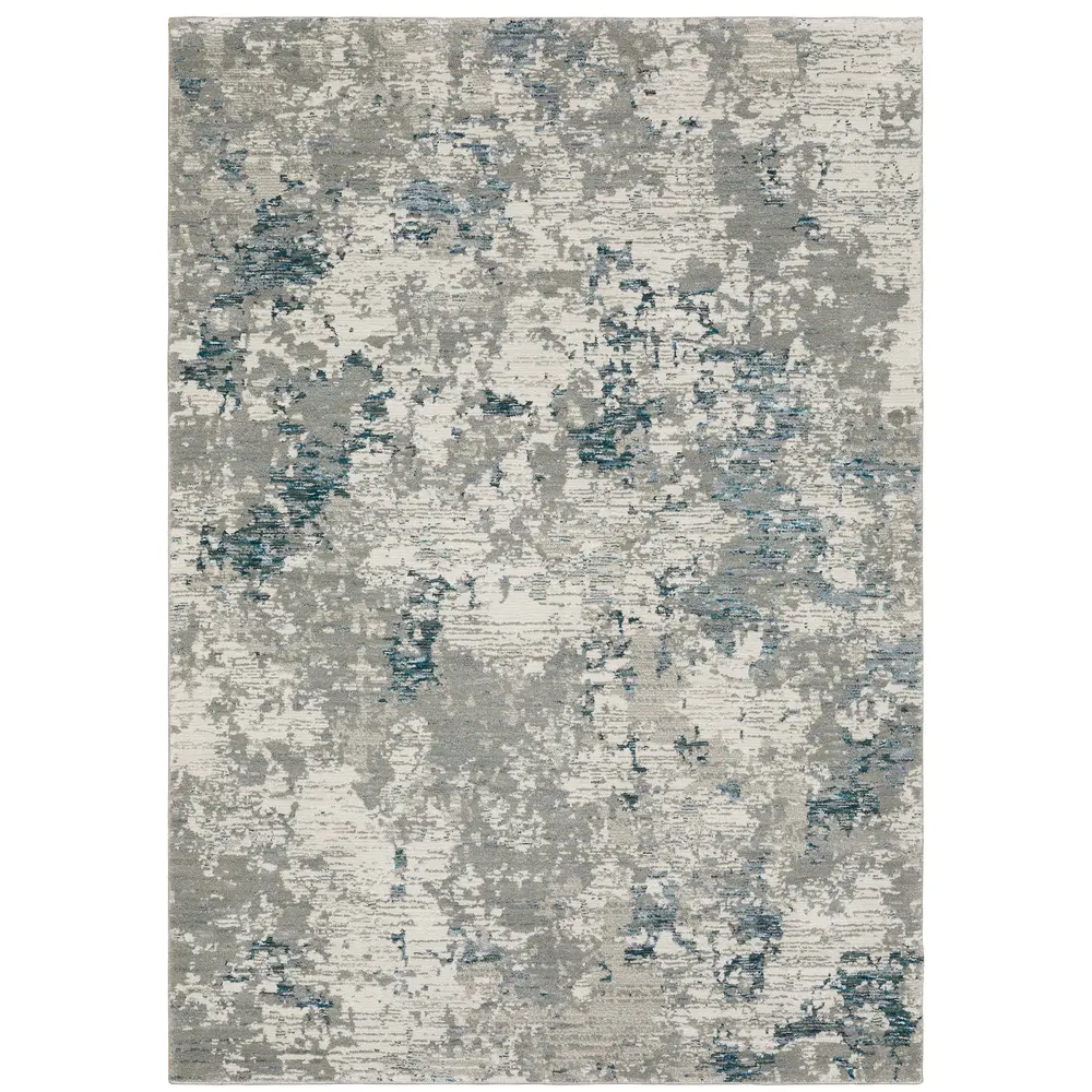 Evolution 0984D Grey/ Blue Indoor Area Rug - 8'6