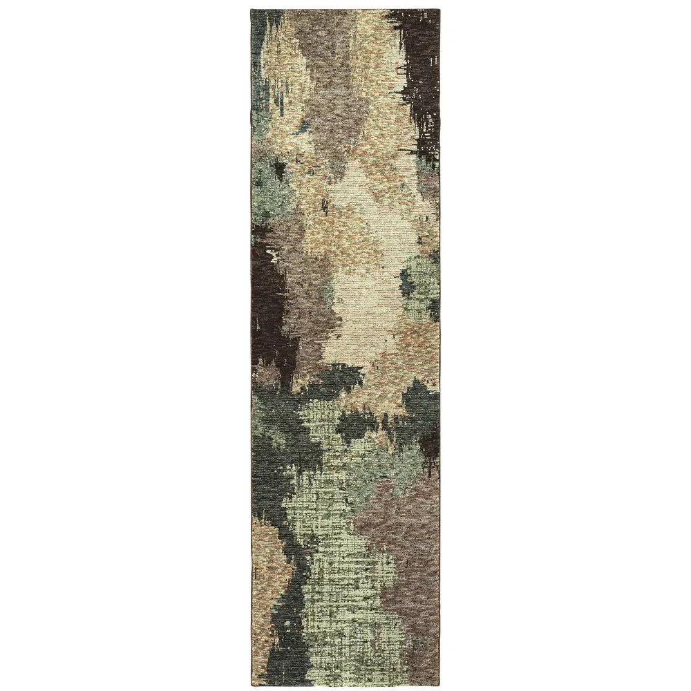 Evolution 8011B Blue/ Brown Indoor Area Rug - 2'3