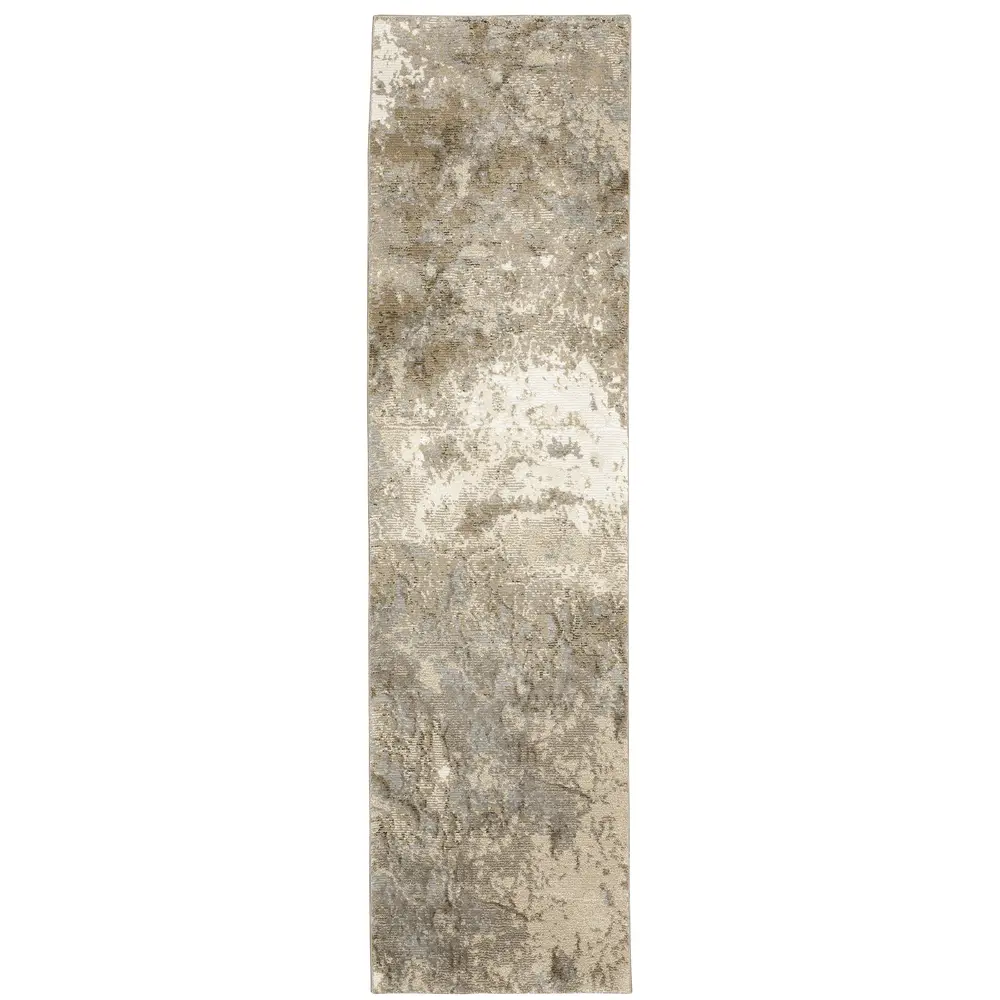 Evolution 0960A Beige/ Grey Indoor Area Rug - 2'3