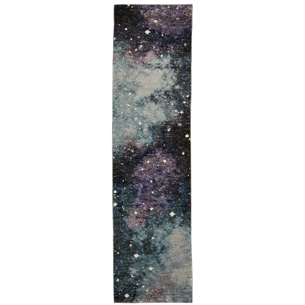 Evolution 0958A Midnight/ Purple Indoor Area Rug - 2'3