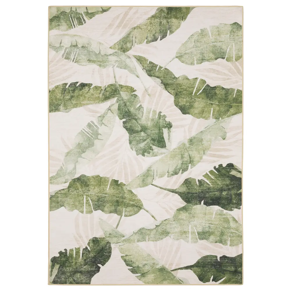 Fiji FIJ02 Beige/ Green Indoor/Outdoor Area Rug - 5' x 7'
