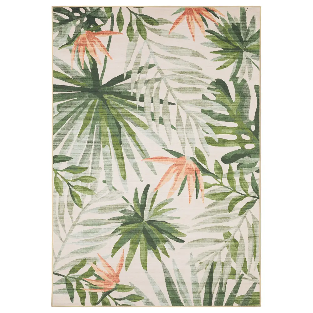 Fiji FIJ04 Beige/ Green Indoor/Outdoor Area Rug - 5' x 7'