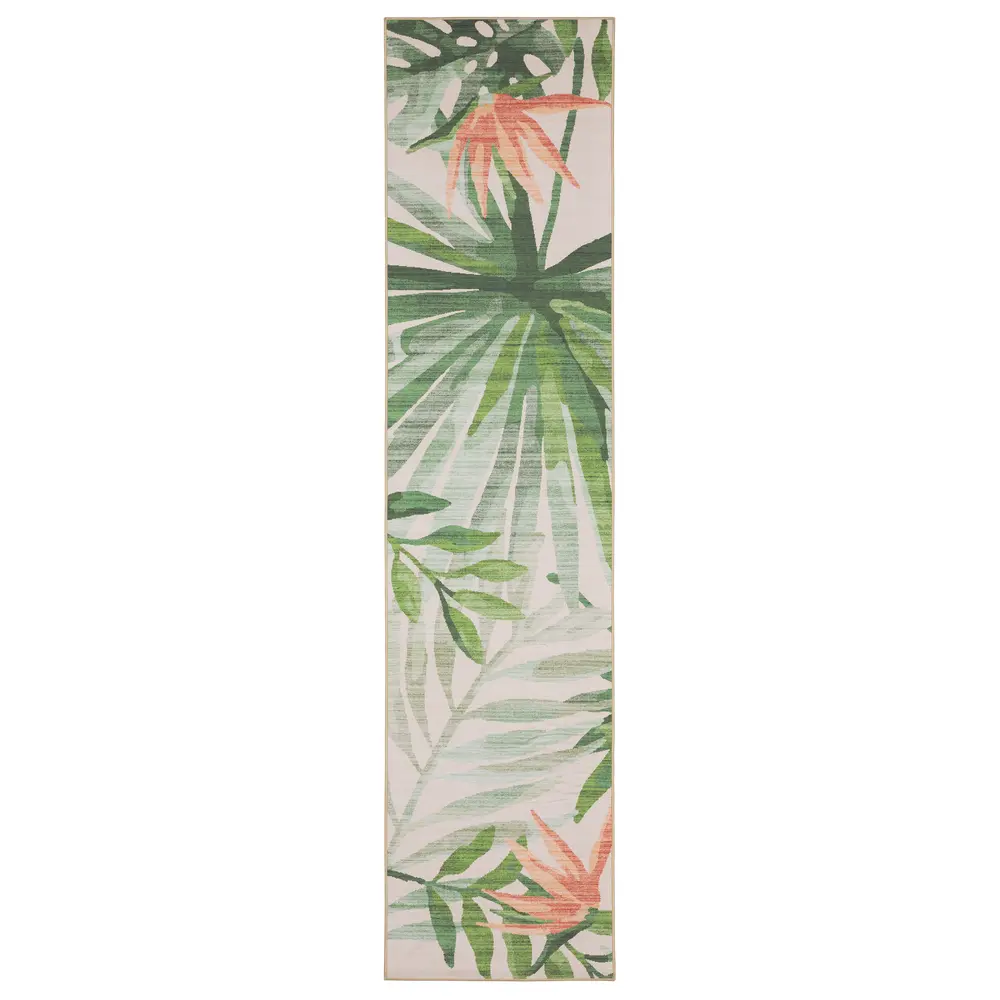 Fiji FIJ04 Beige/ Green Indoor/Outdoor Area Rug - 2' x 8'