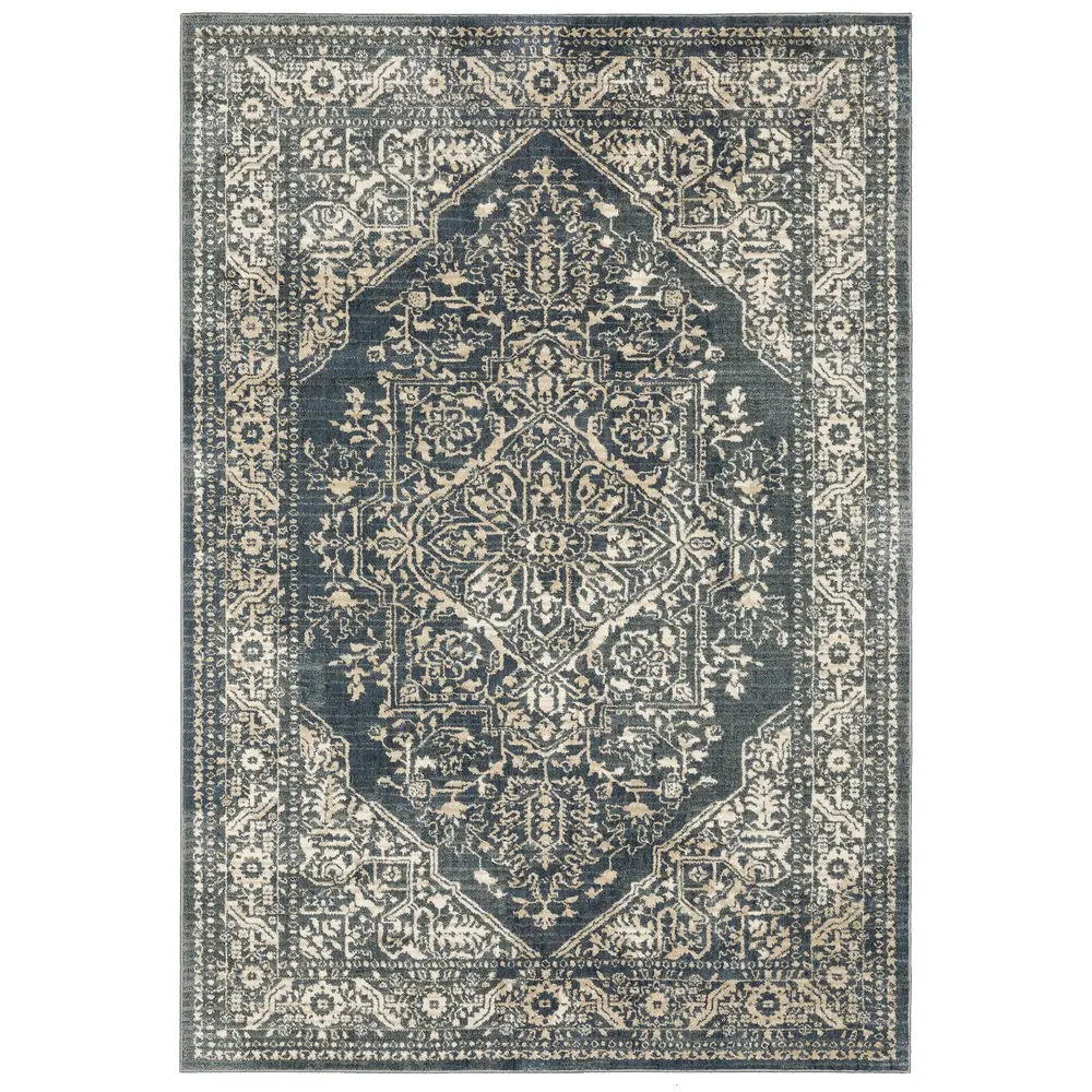 Fiona 5560A Blue/ Beige Indoor Area Rug - 9'10