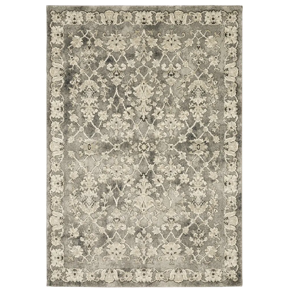 Florence 1002E Grey/ Beige Indoor Area Rug - 5'3
