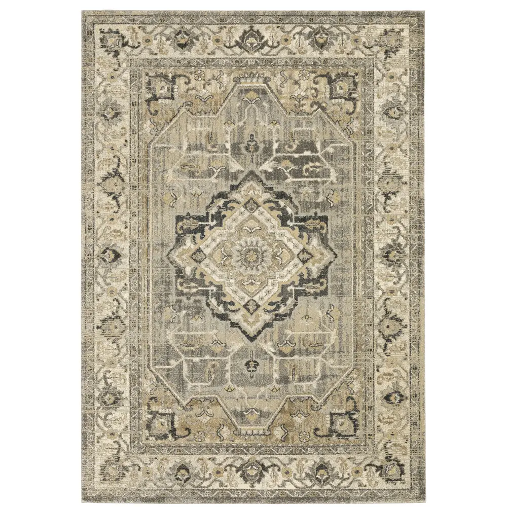 Florence 1805X Beige/ Grey Indoor Area Rug - 6'7