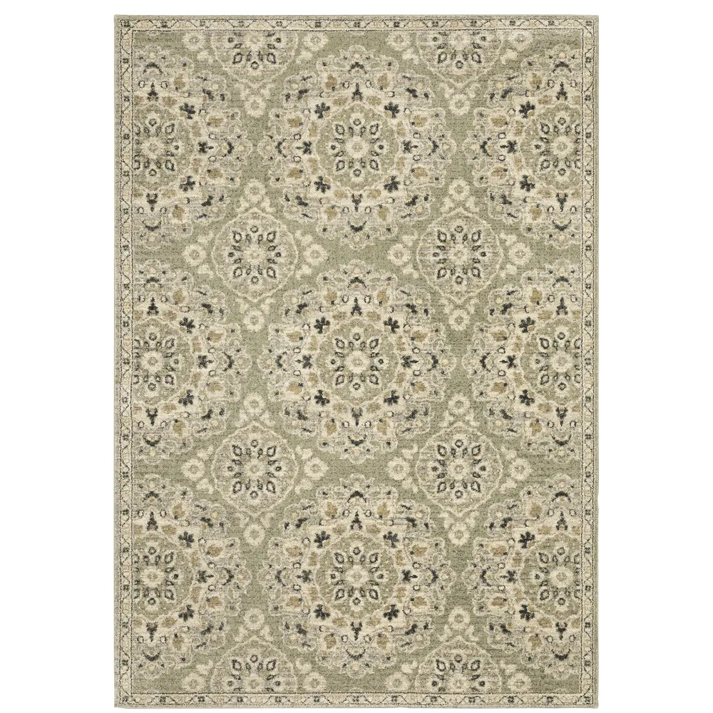 Florence 4334E Sage/ Ivory Indoor Area Rug - 5'3